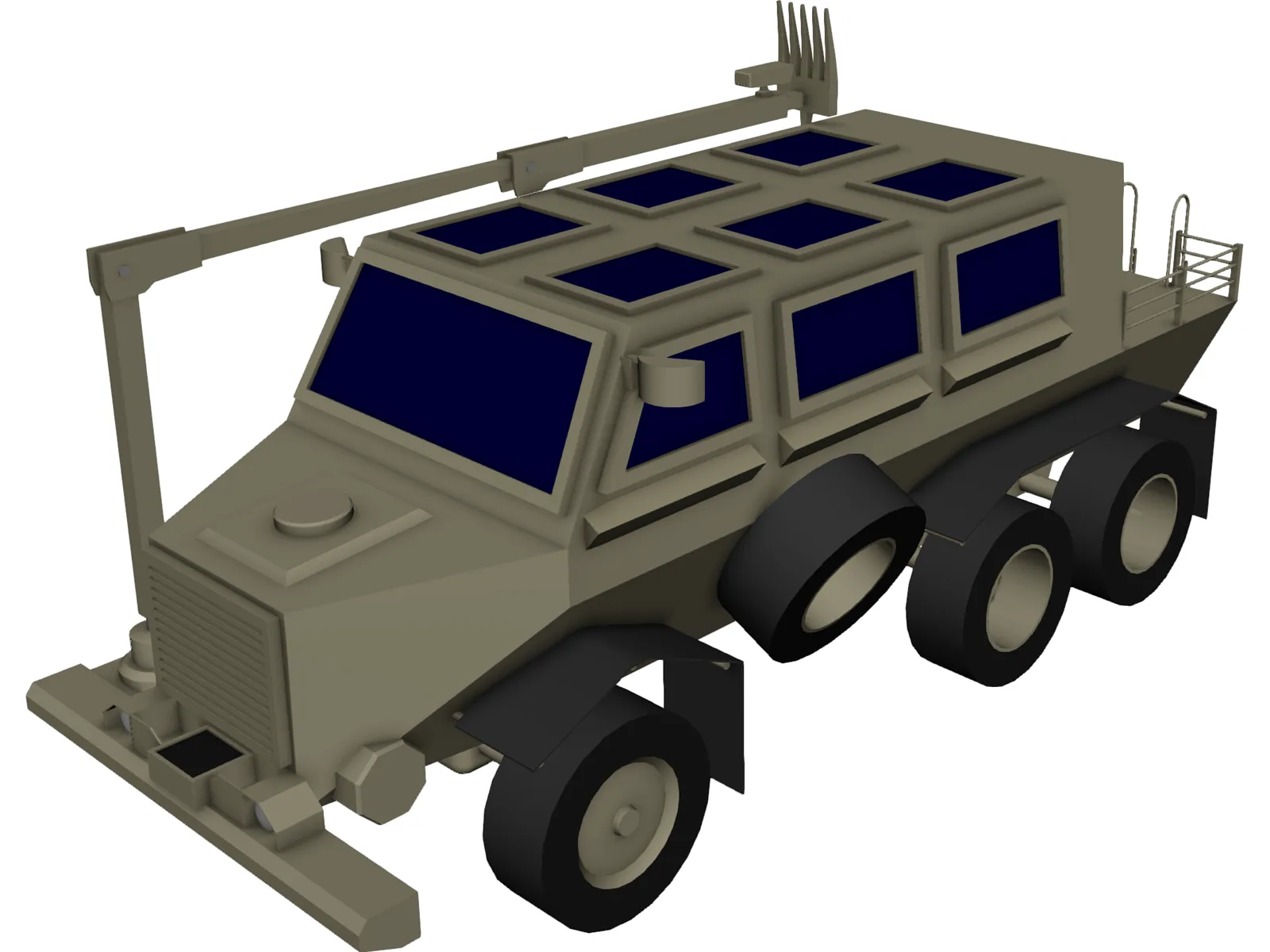 Buffalo Mine Clearing Armored Vehicle 3D Model main preview