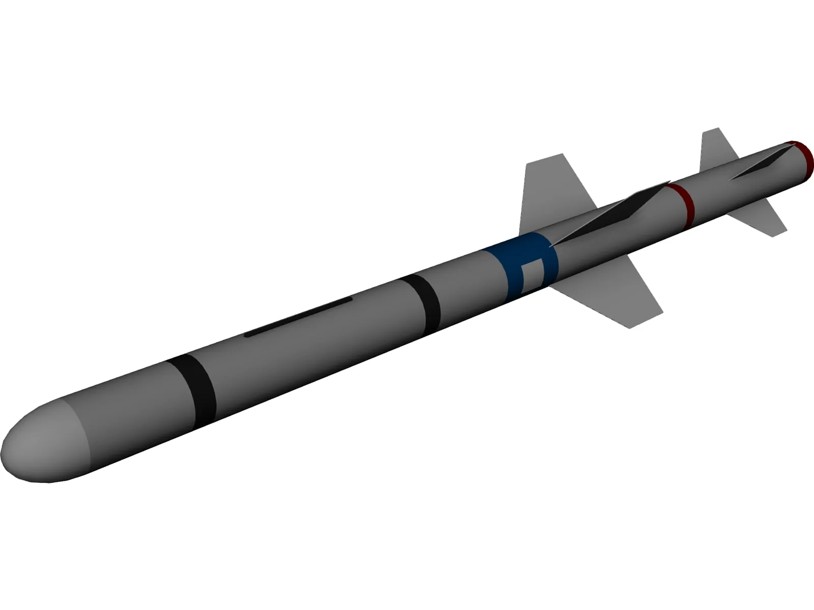 RIM-7 Sea Sparrow Missile 3D Model main preview