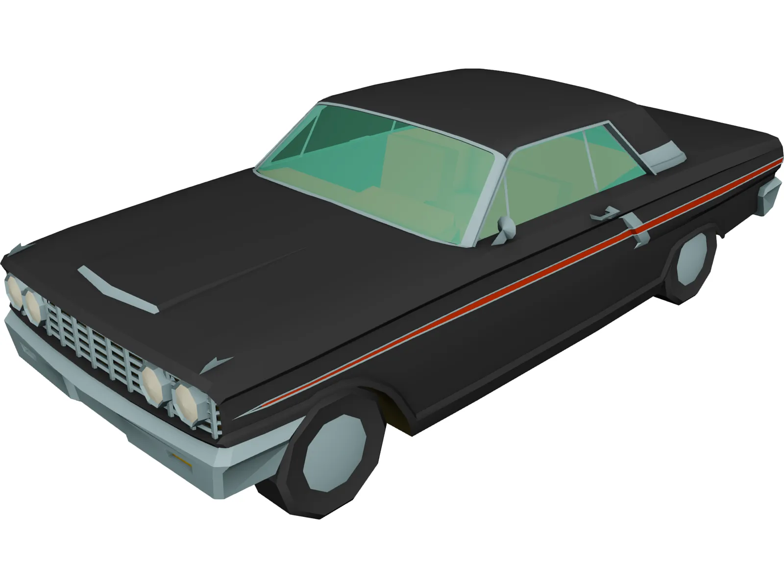 Ford Fairlane 500 Sports Coupe (1964) 3D Model main preview