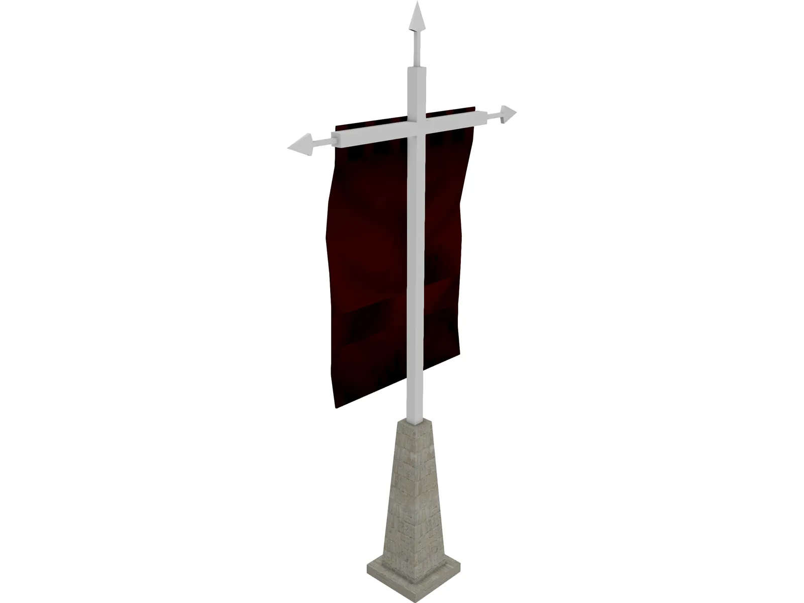 Flagpole 3D Model main preview