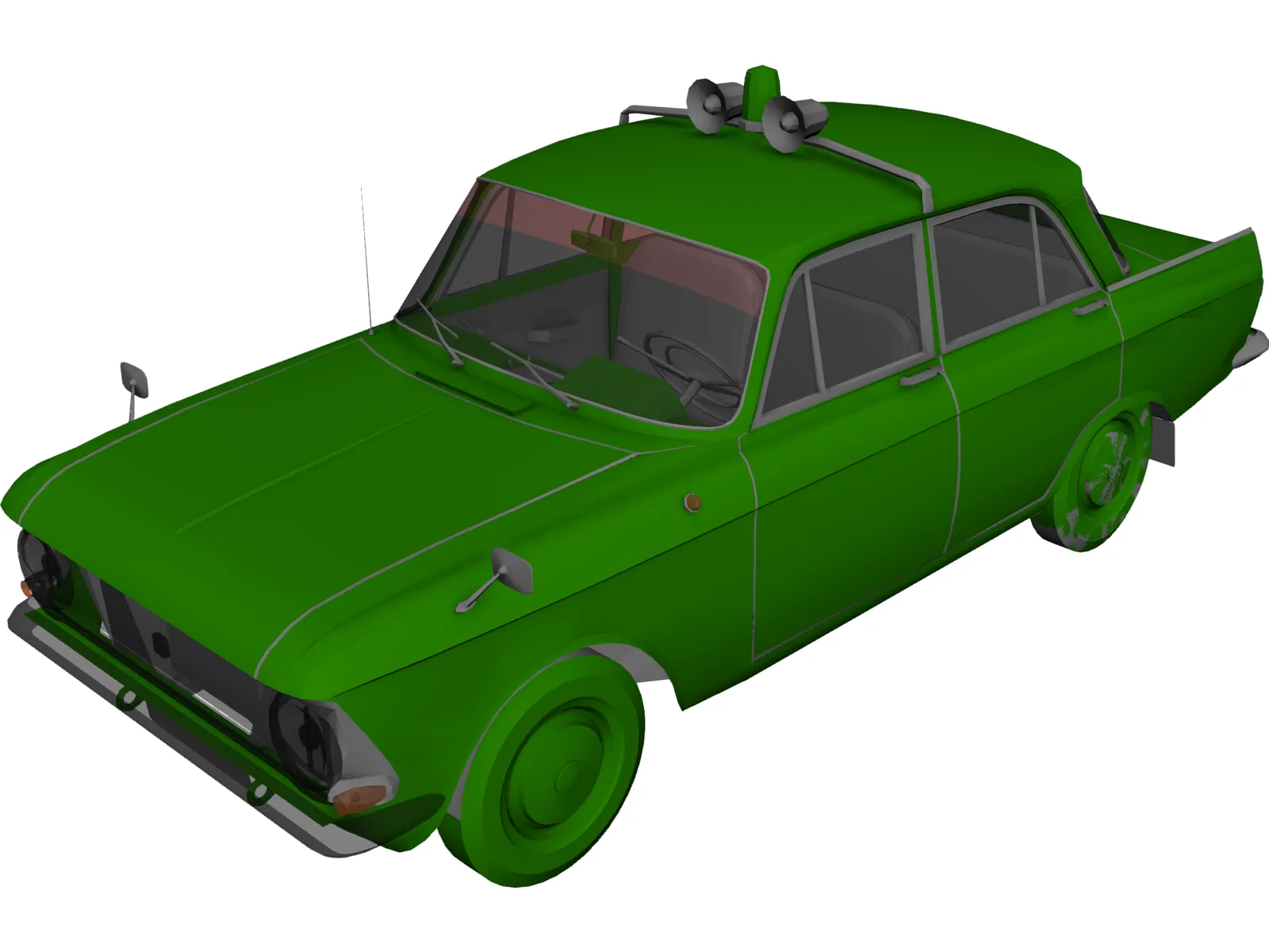 AZLK Moskvitch 412 (1972) 3D Model main preview