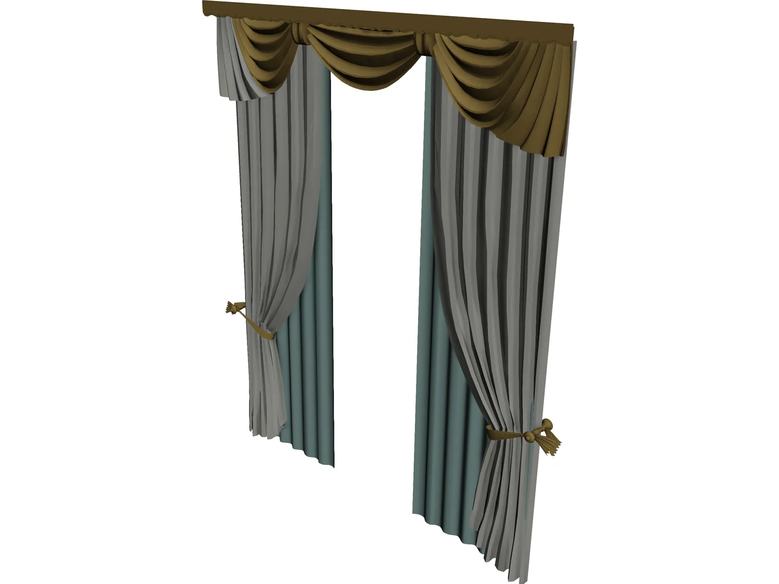 Curtains 3D Model main preview