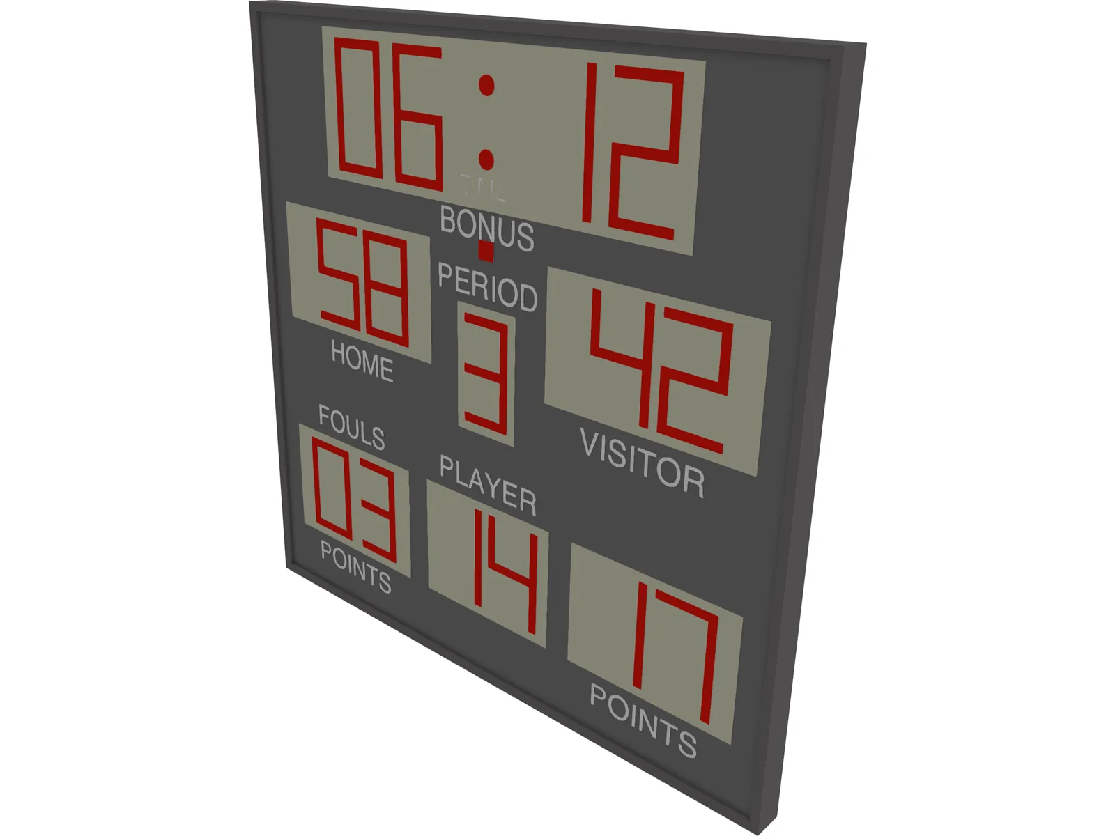 Scoreboard 3D Model main preview