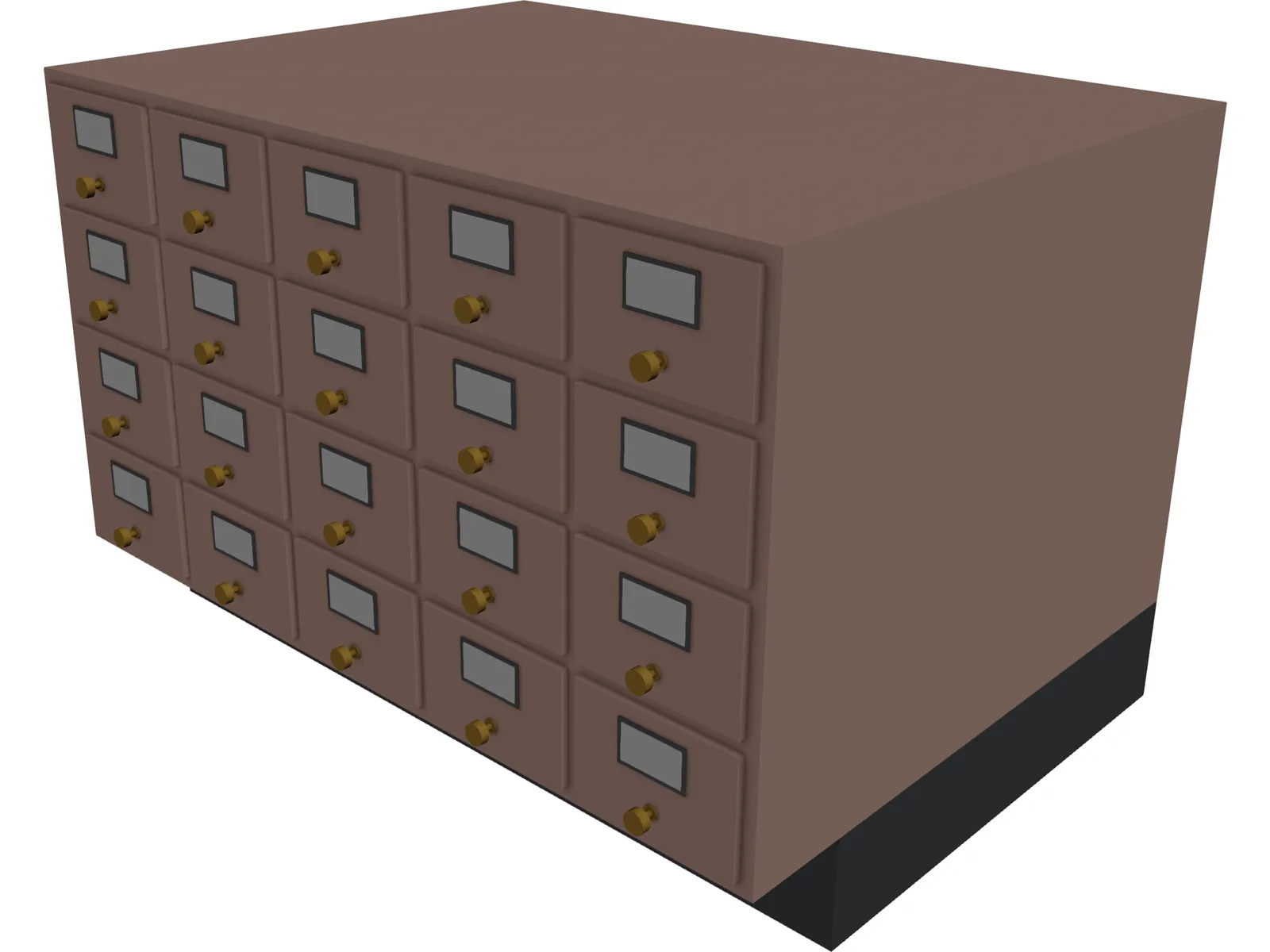 Card Catalogue 3D Model main preview