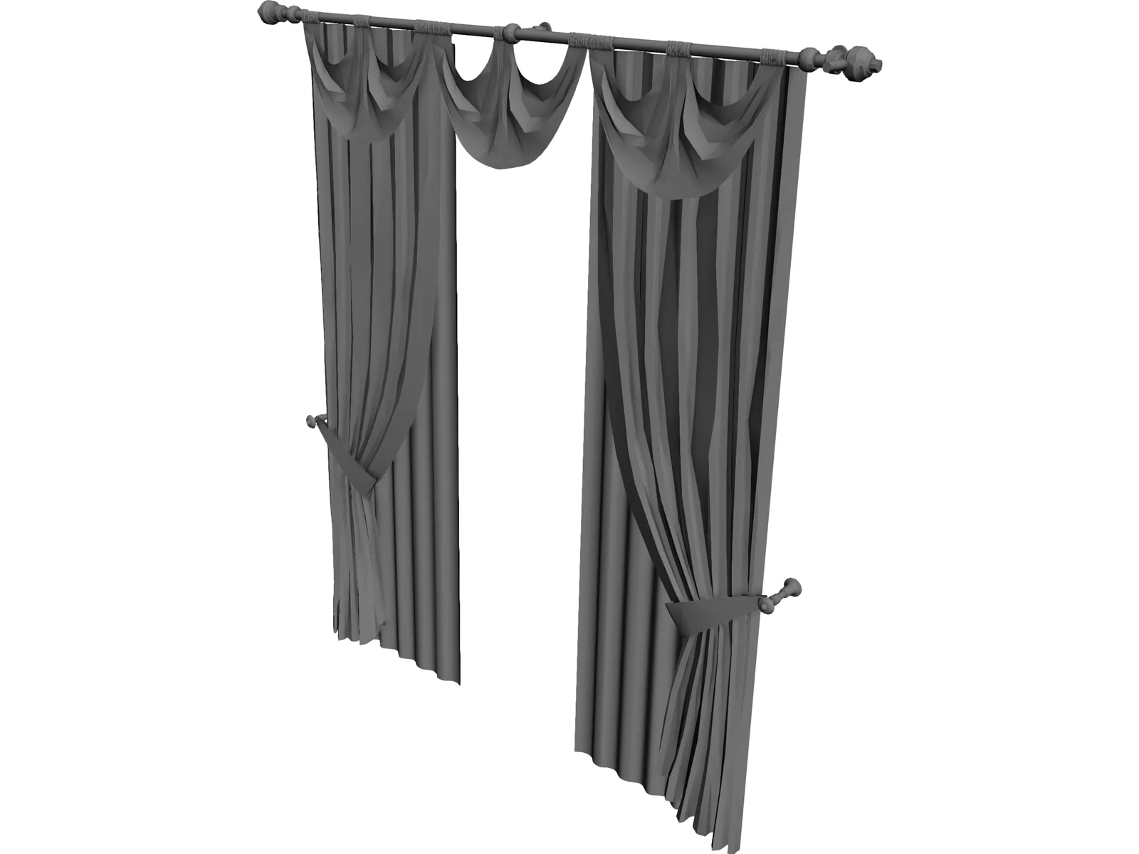 Curtains 3D Model main preview