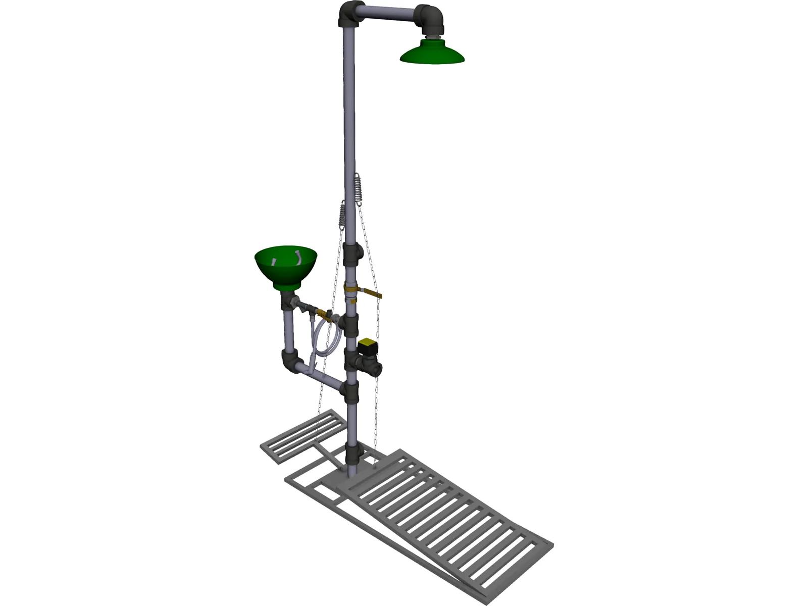 Safety Shower and Eye Wash 3D Model main preview