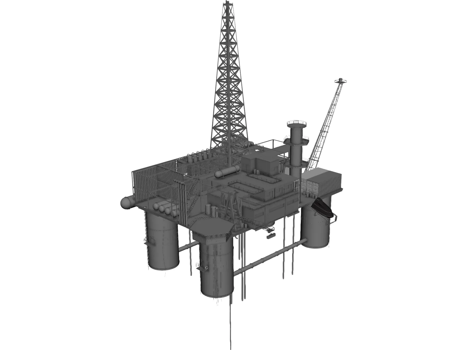 Oil Platform 3D Model main preview