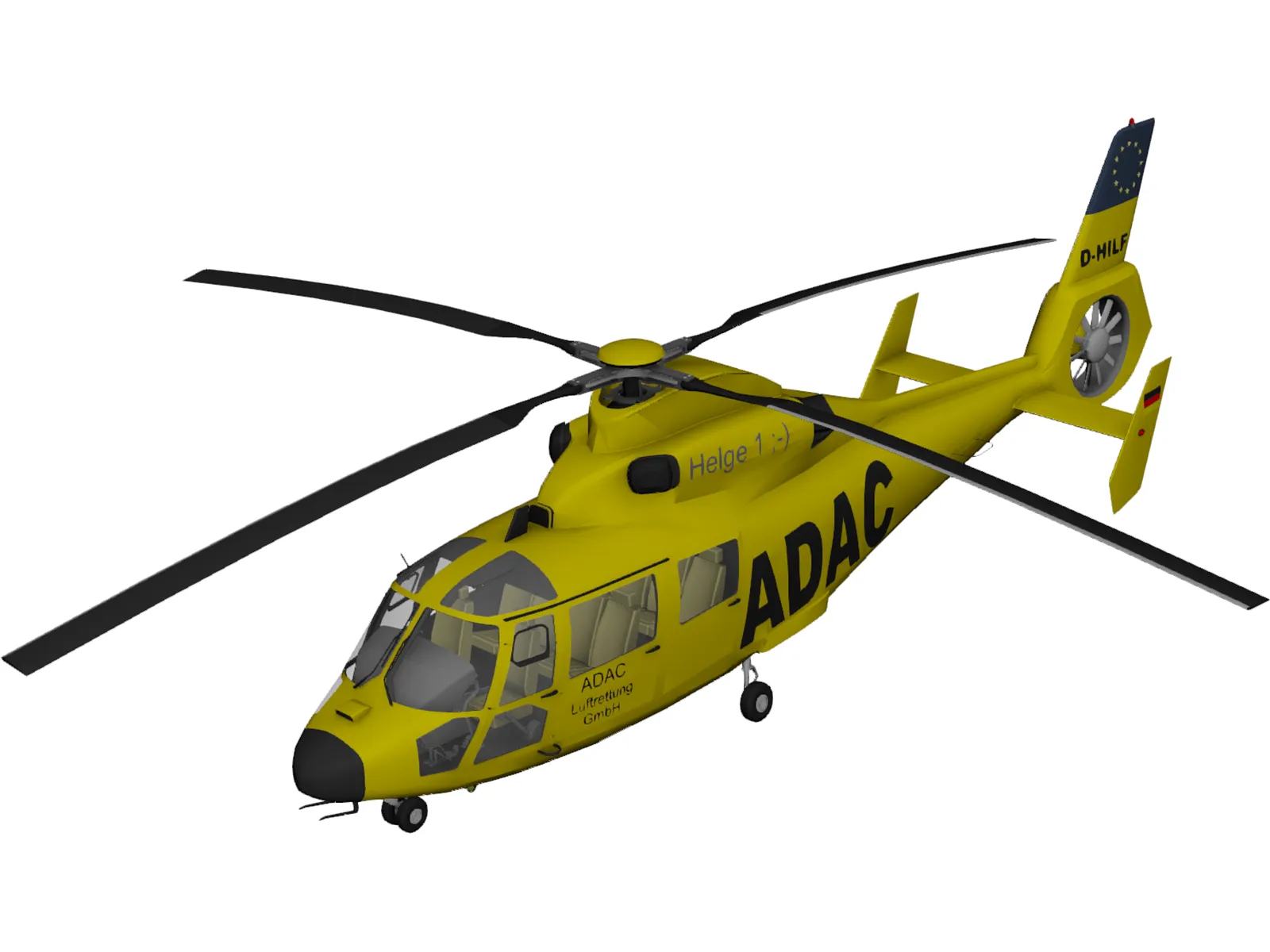Eurocopter AS-365 Dauphin 3D Model main preview