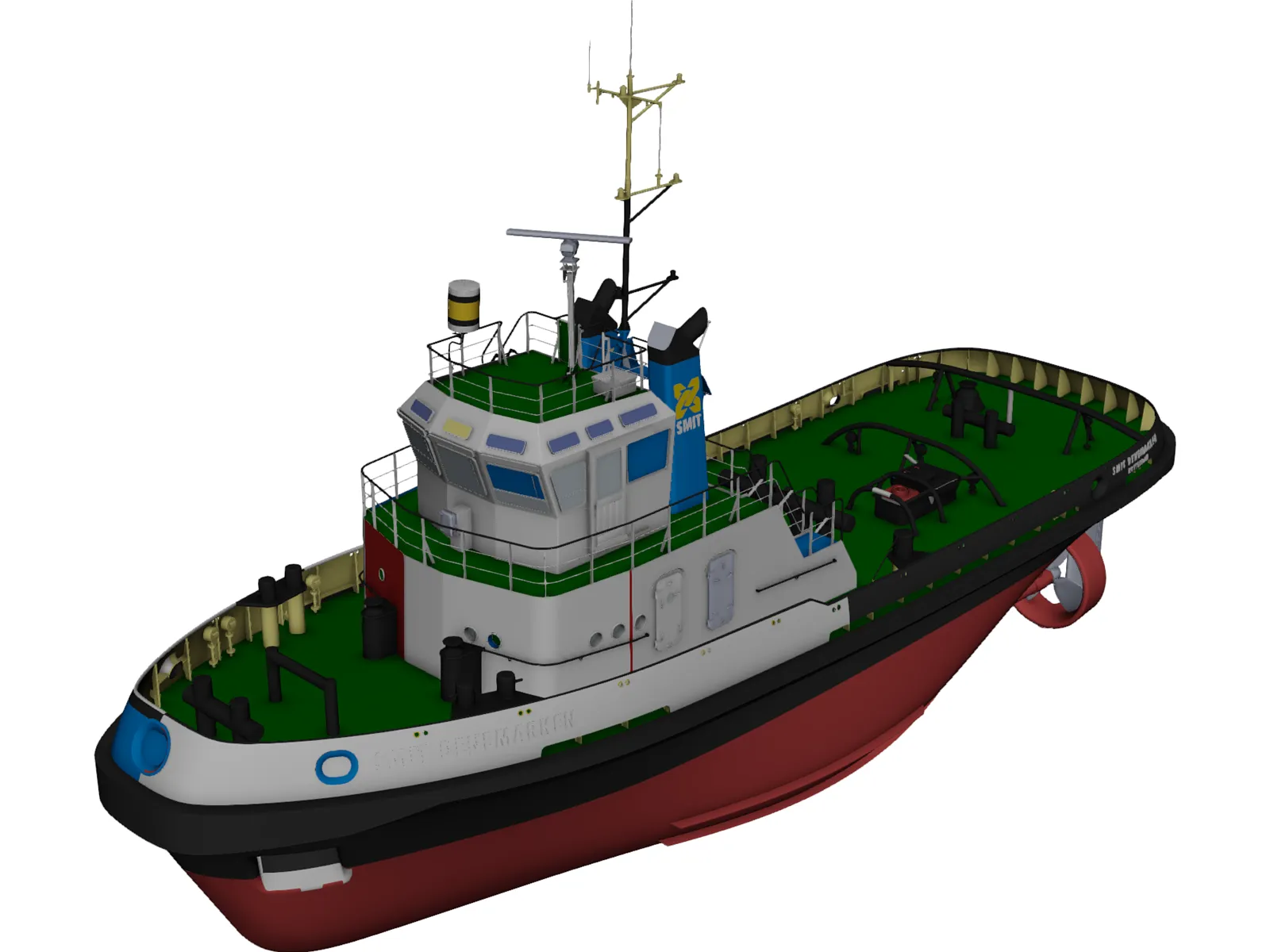 Tug Boat 3D Model main preview