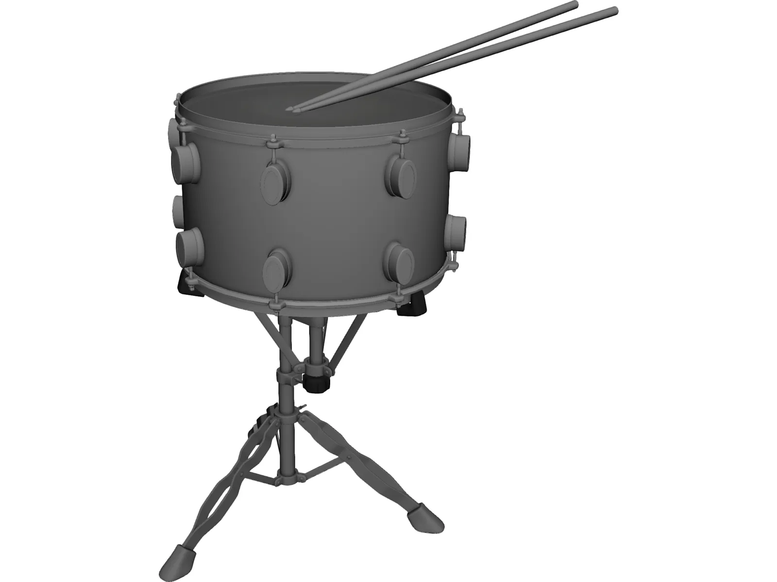 Snare Drum with Stand 3D Model main preview