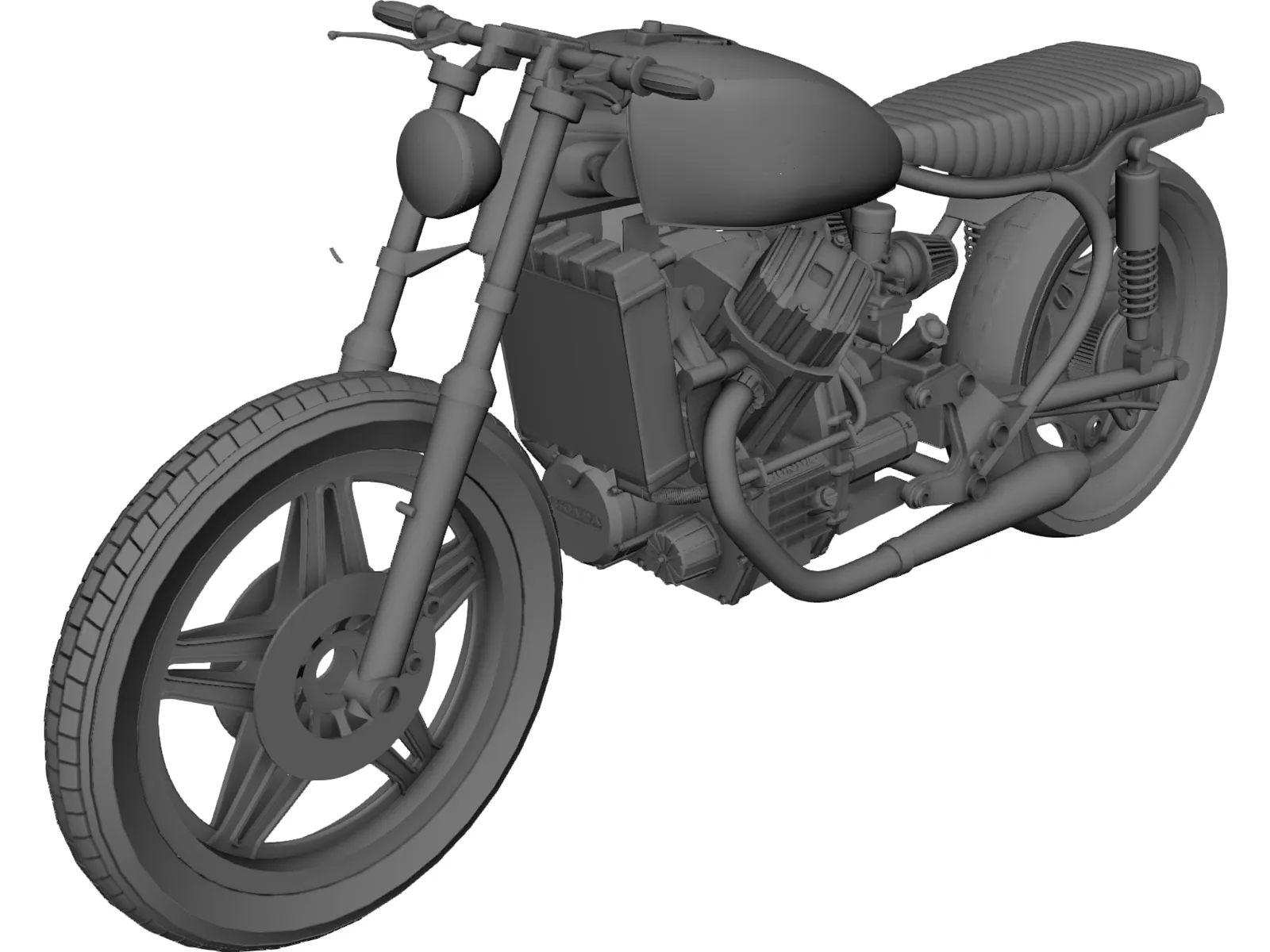 Honda CX500 Custom Cafe Racer 3D Model main preview