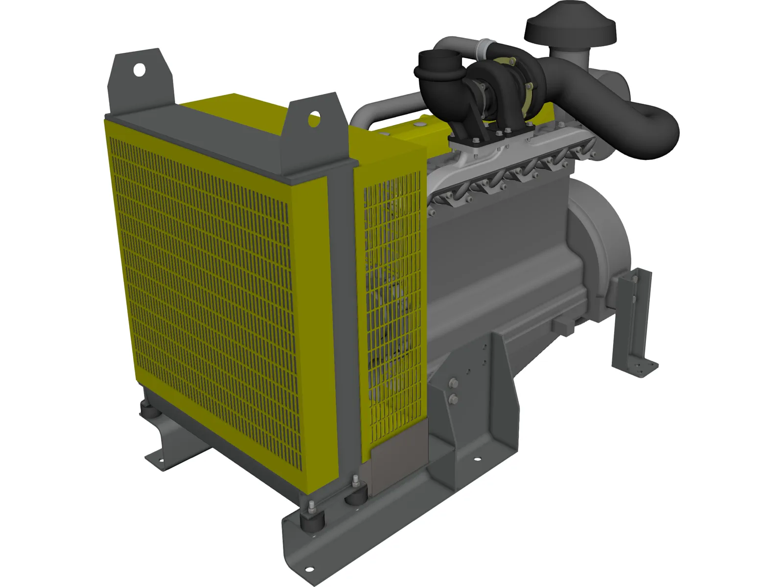 John Deere Engine 3D Model main preview
