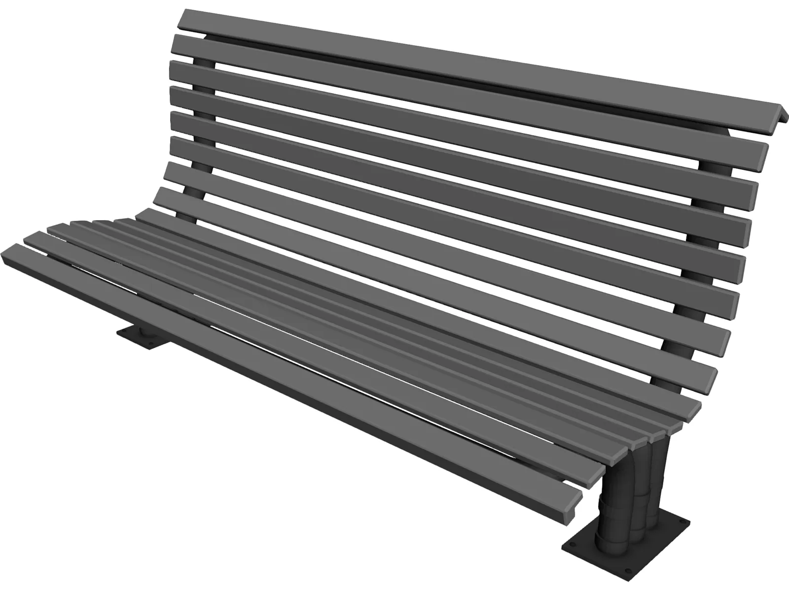 Park Bench 3D Model main preview