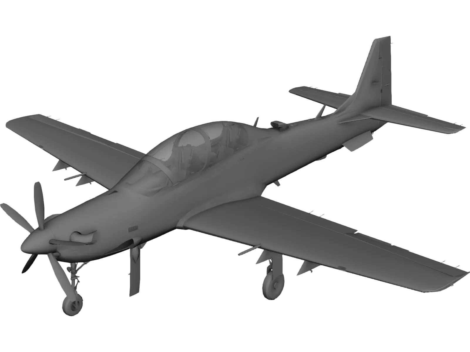 Embraer A-29B Super Tucano 3D Model main preview