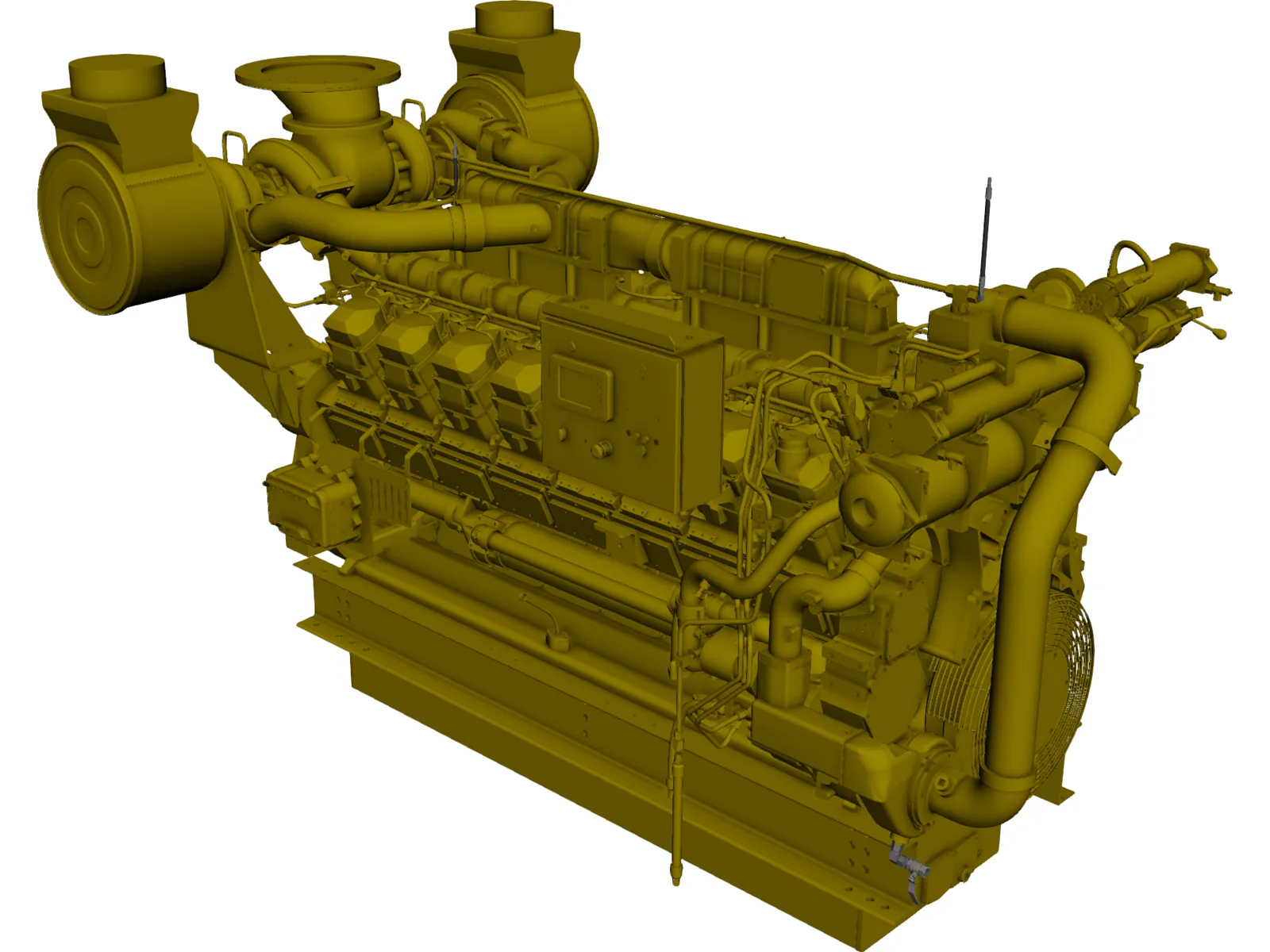 Caterpillar C35 Engine 3D Model main preview