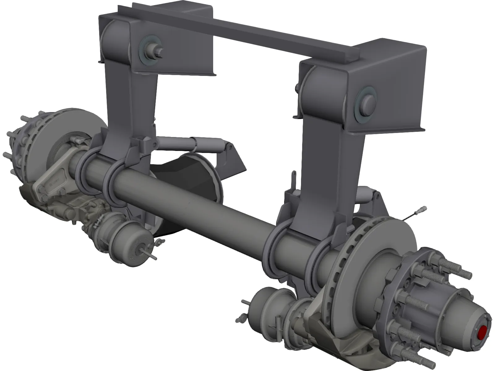 Truck Axle with Brakes 3D Model main preview