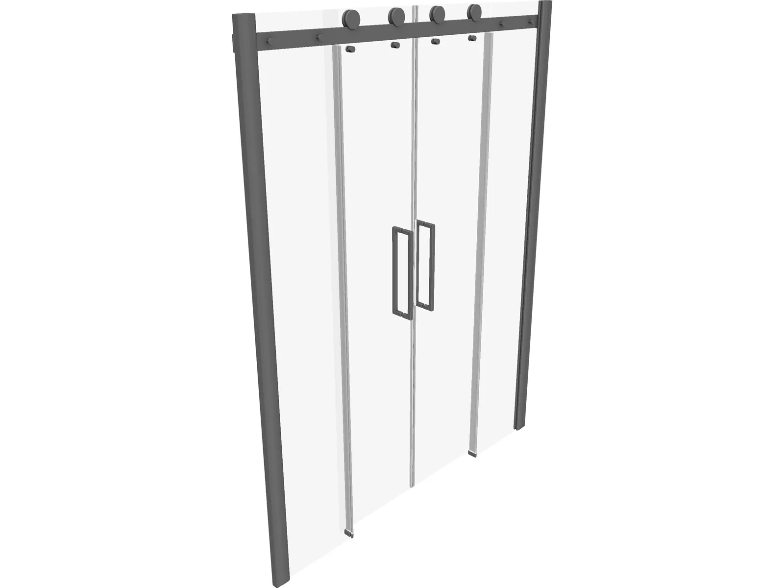Glass Door 3D Model main preview