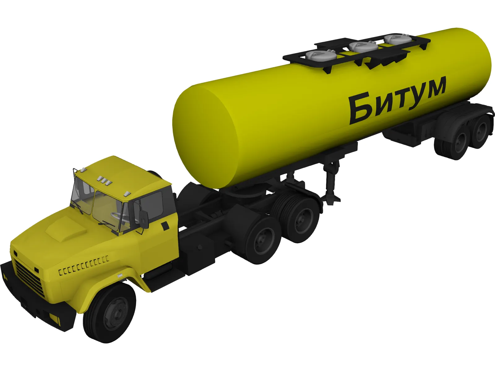 KrAZ 63221 with AB-22 Tanker Trailer 3D Model main preview