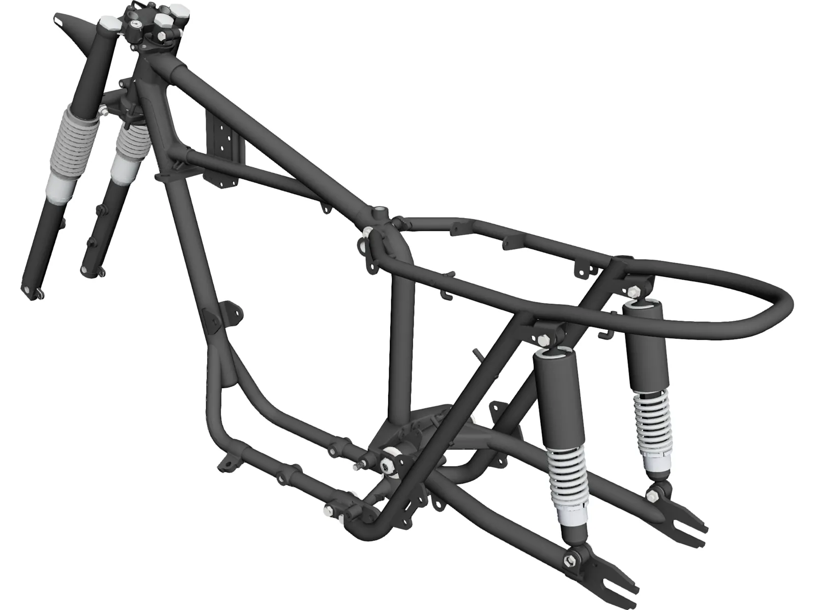 Triumph T120 Motorcycle Frame (1968) 3D Model main preview