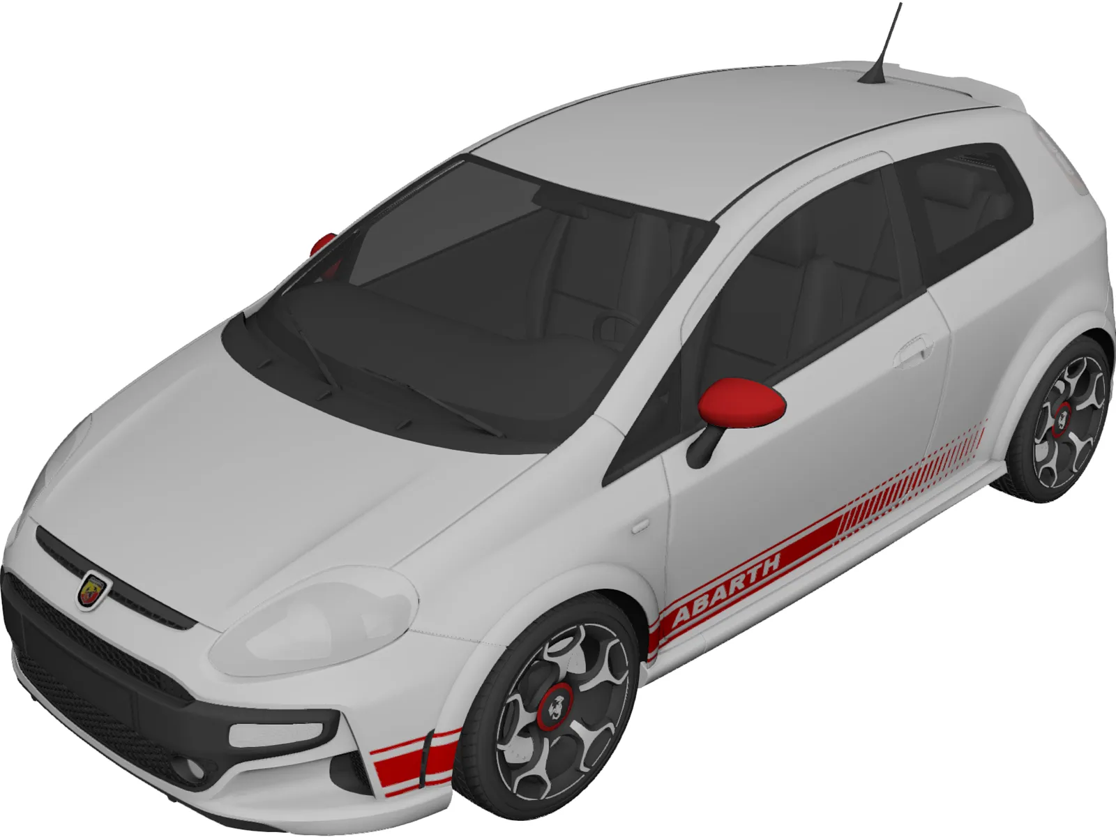 Fiat Punto Abarth (2011) 3D Model main preview