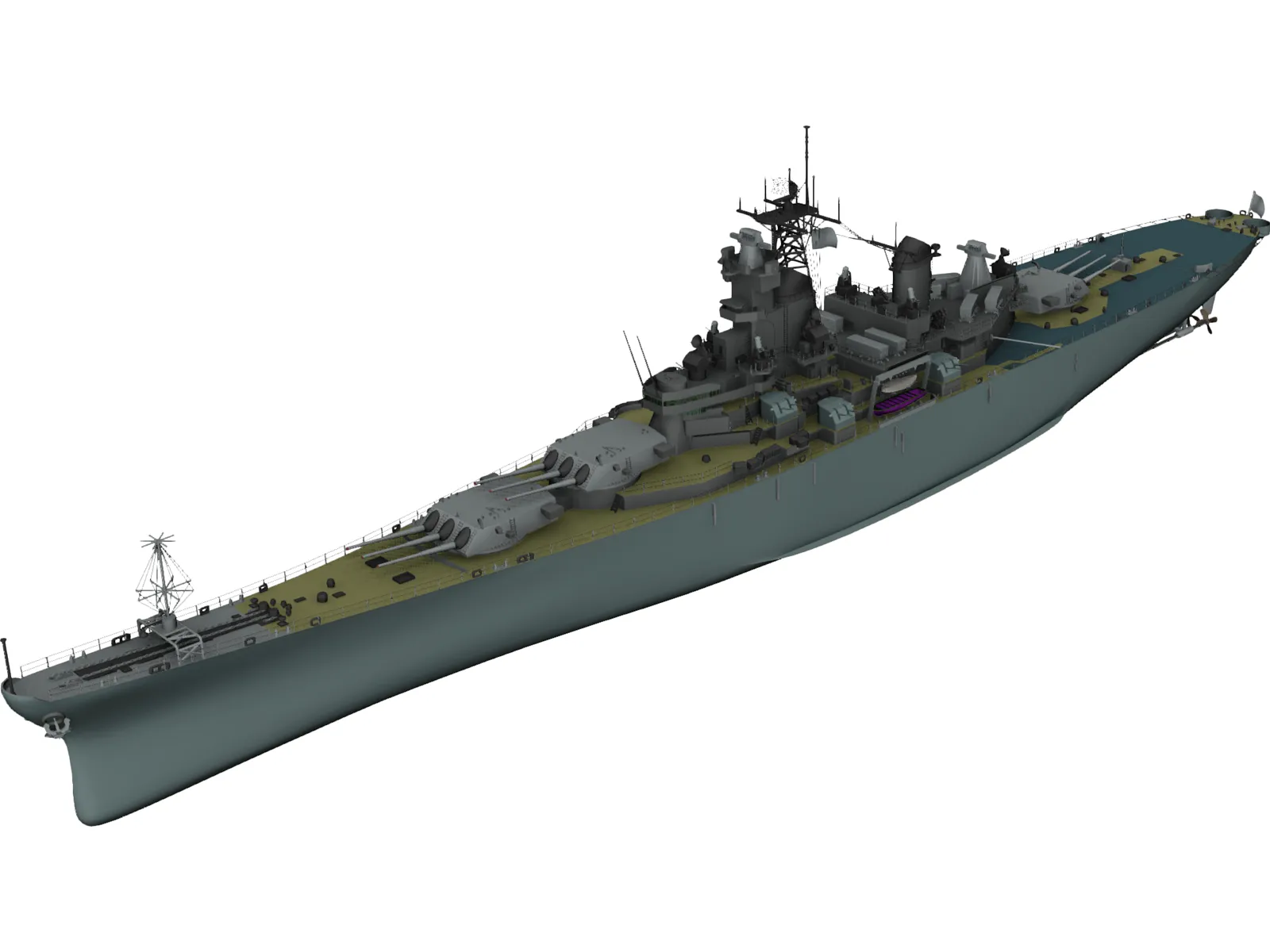 USS New Jersey 3D Model main preview