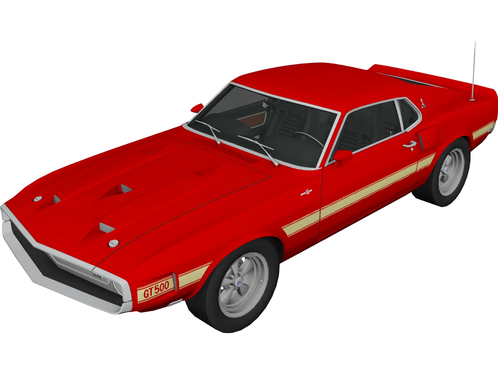 Ford Mustang GT500 (1969) 3D Model main preview