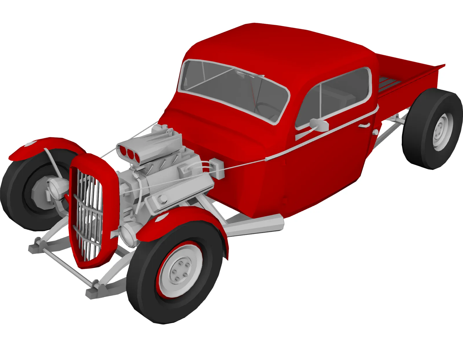 Hot Rod 3D Model main preview