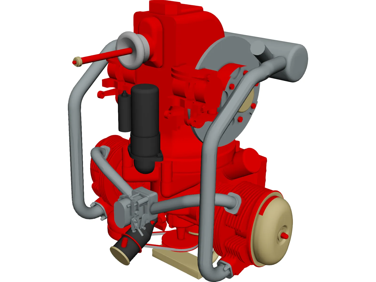 2CV Engine 3D Model main preview