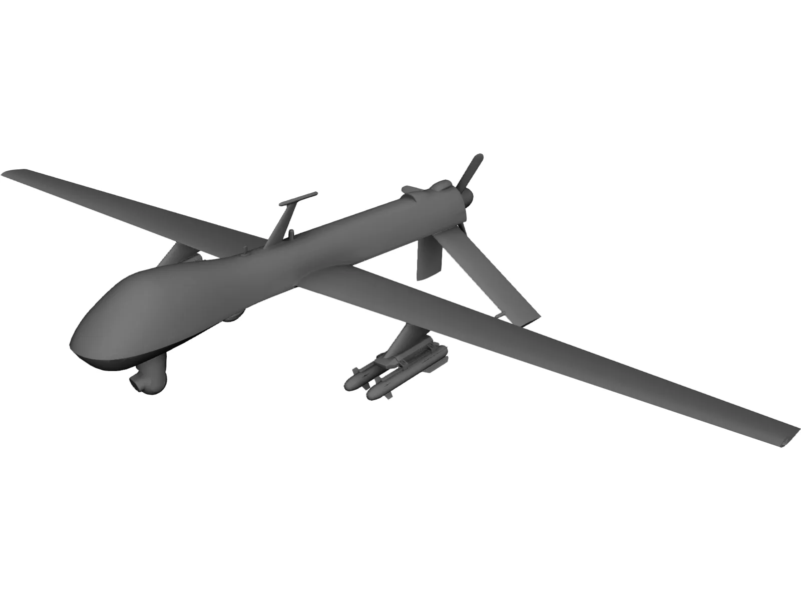 MQ-1B Predator Aircraft OAV 3D Model main preview