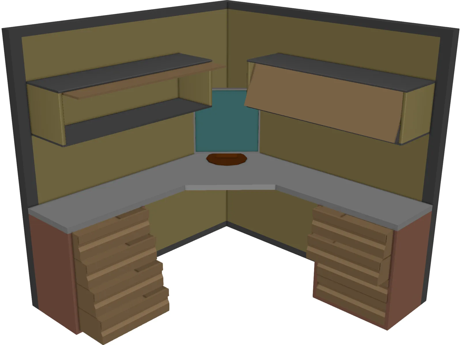 Complete Office Module 3D Model main preview