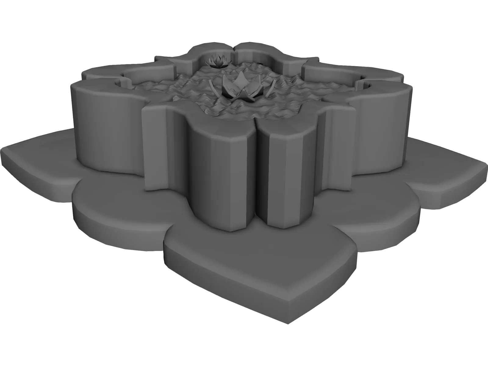 Oriental Fantasy Fountain 3D Model main preview