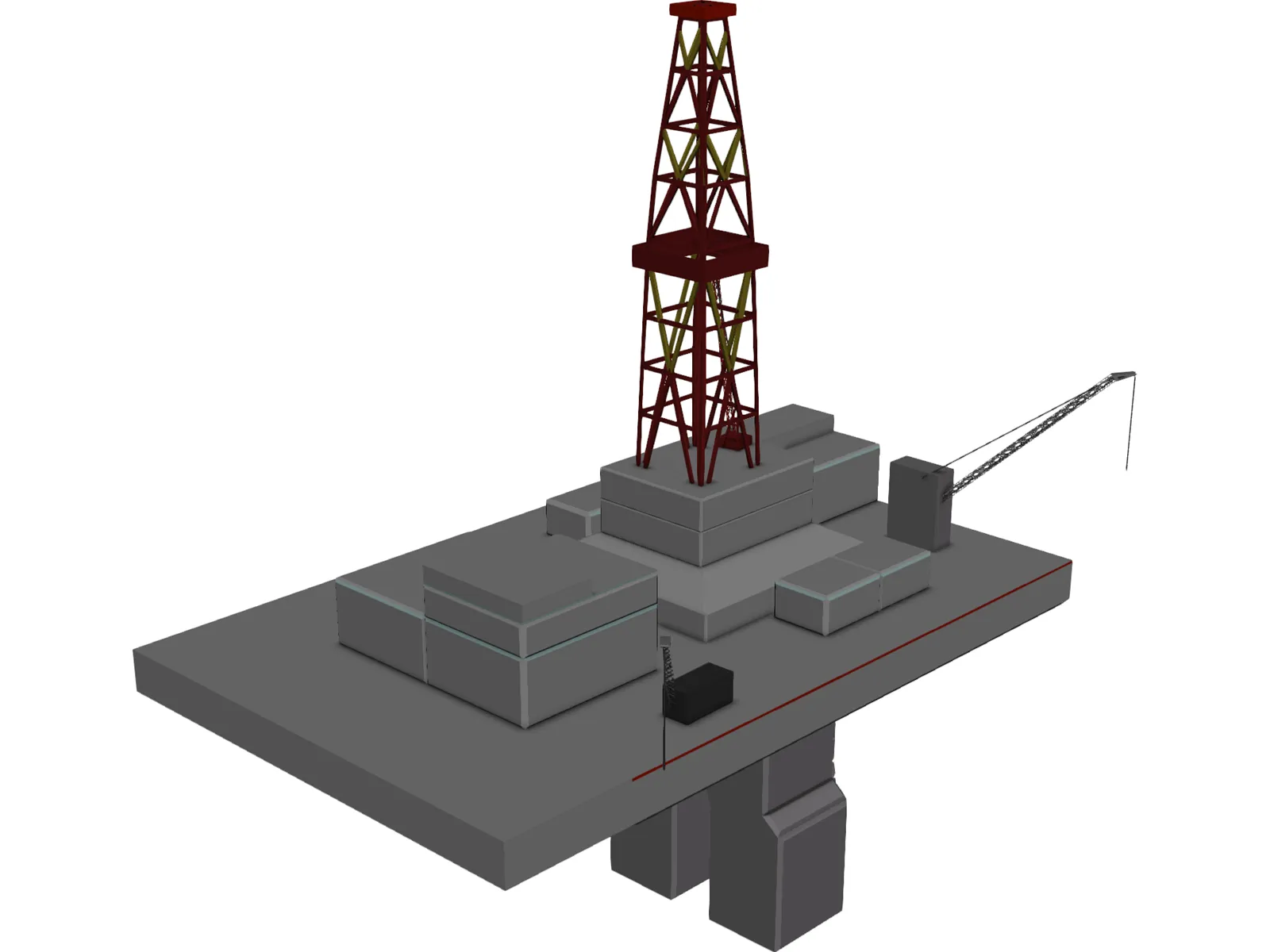 Oil Platform 3D Model main preview