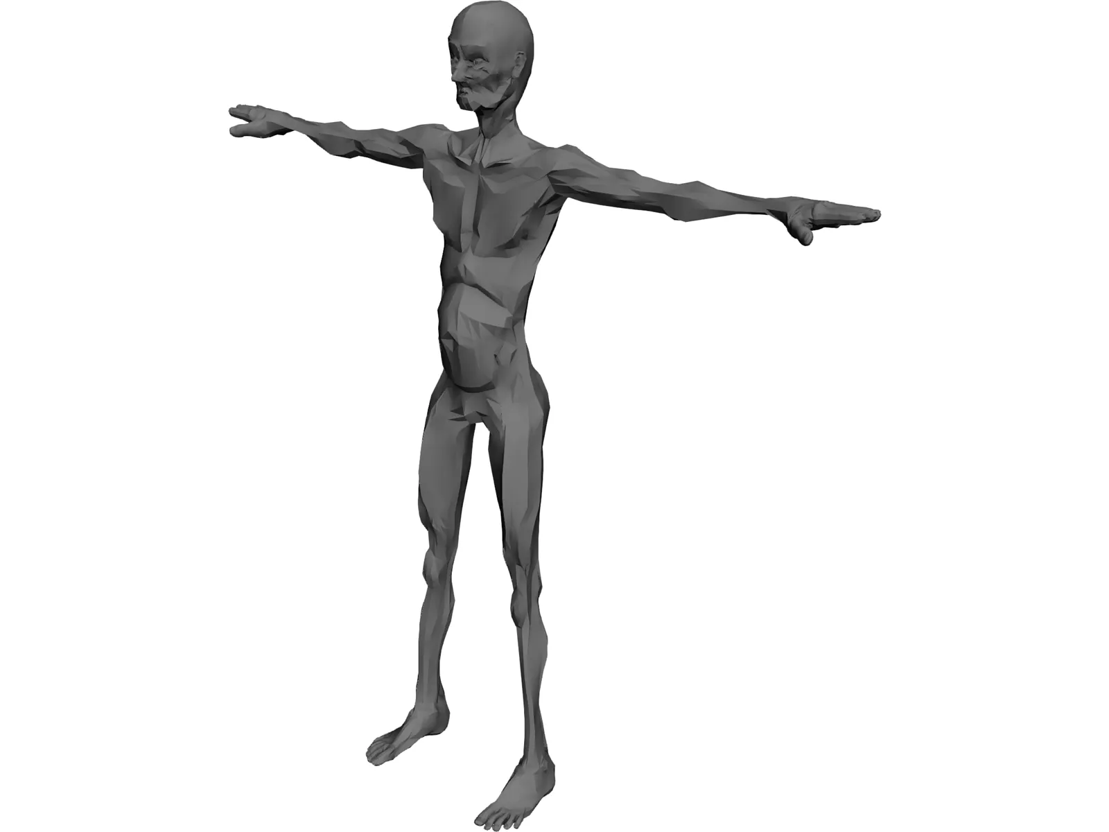 Old Skinny Man 3D Model main preview