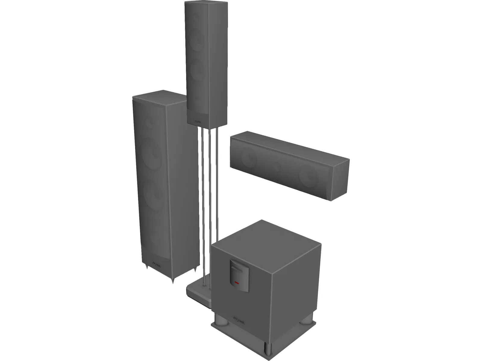 Home Cinema Set Pioneer 3D Model main preview