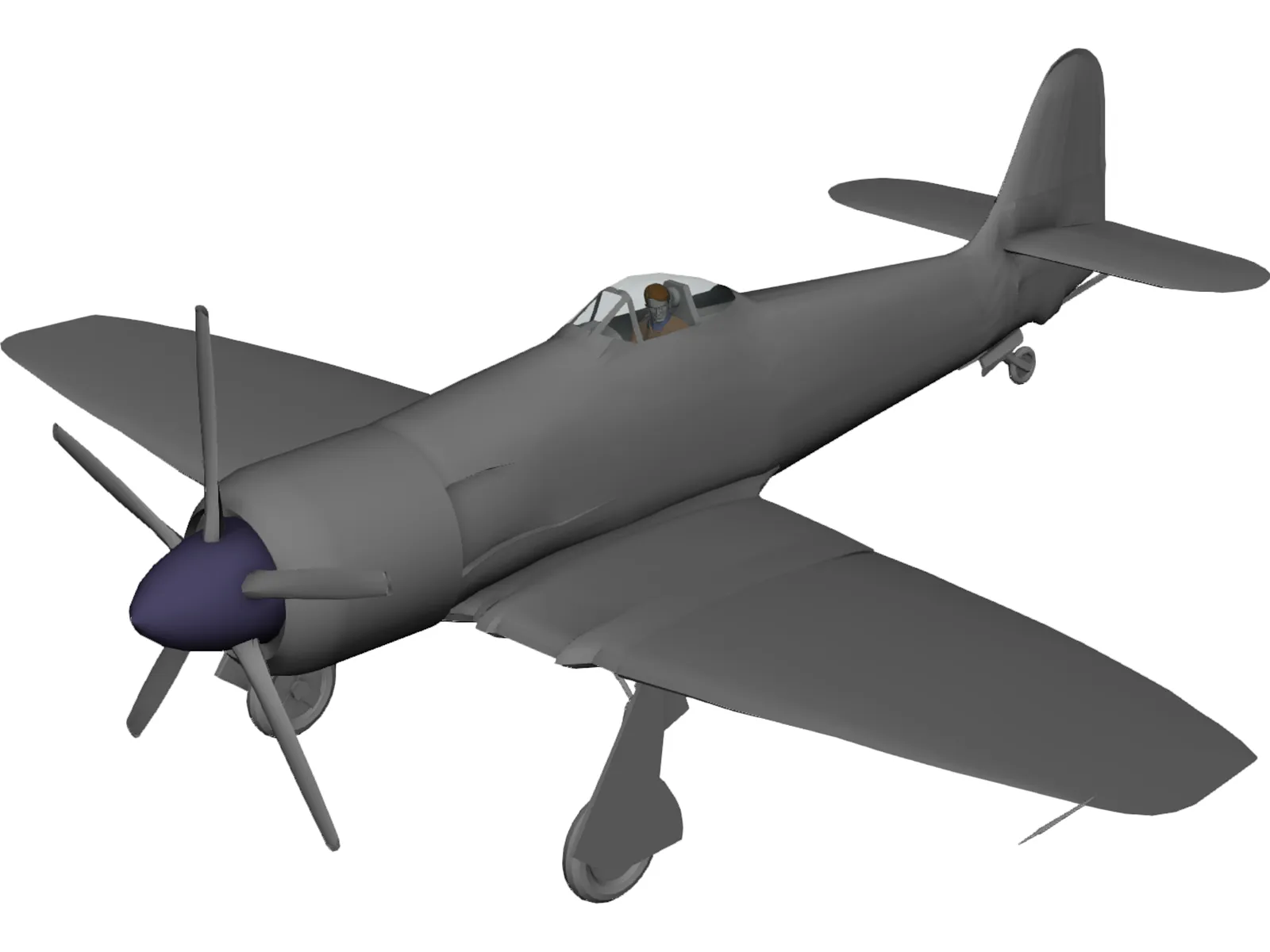 Hawker Sea Fury 3D Model main preview