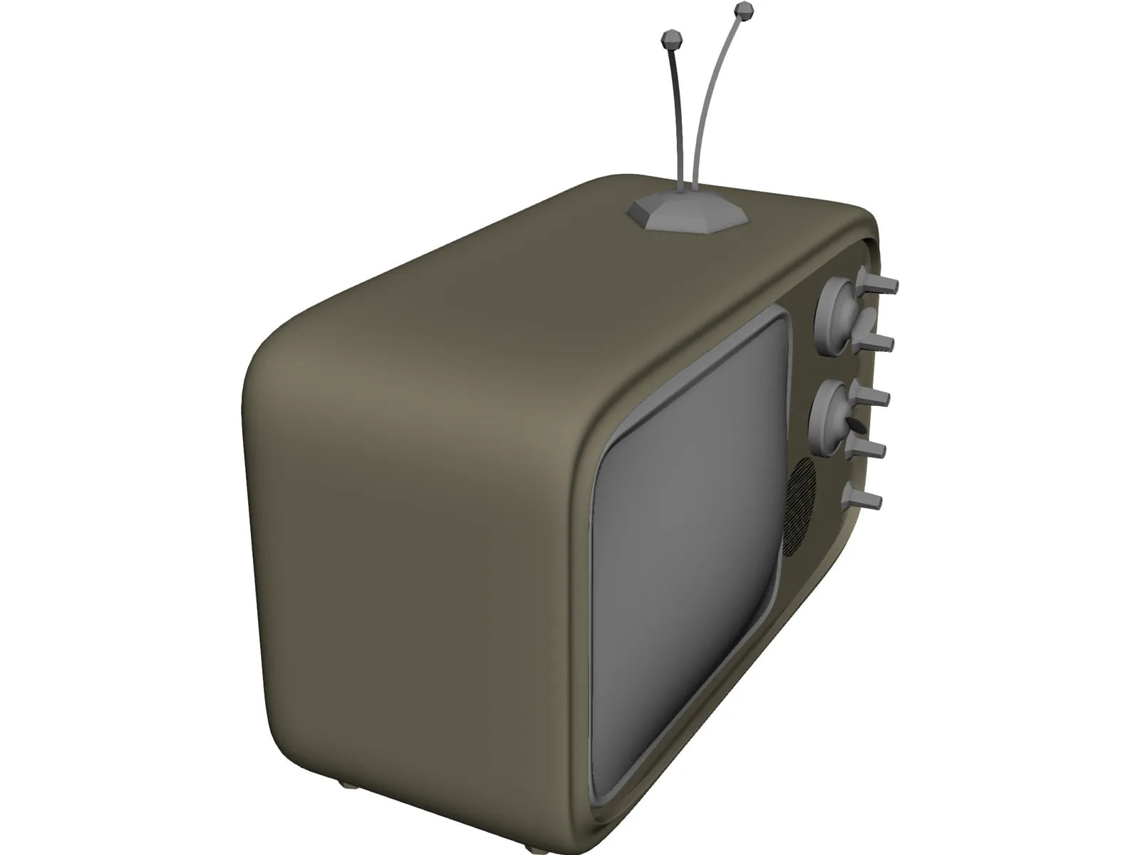 Older Model Television 3D Model main preview