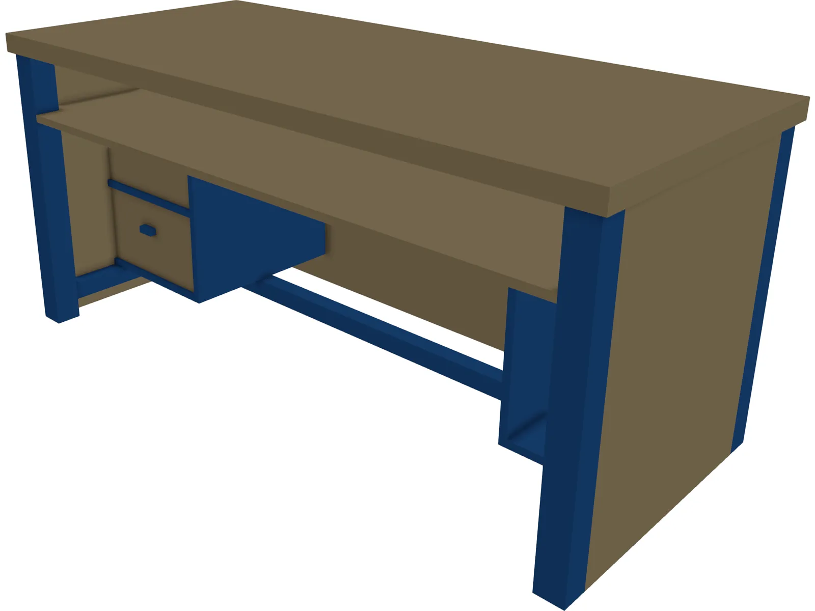 Desk School 3D Model main preview