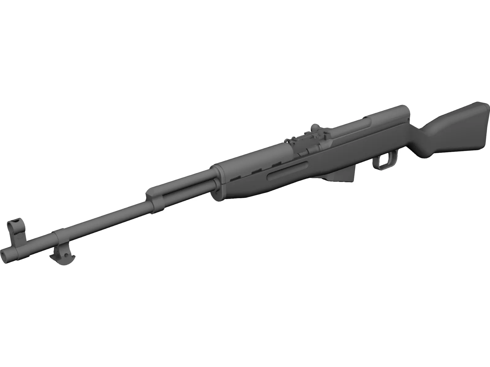 SKS Rifle 3D Model main preview