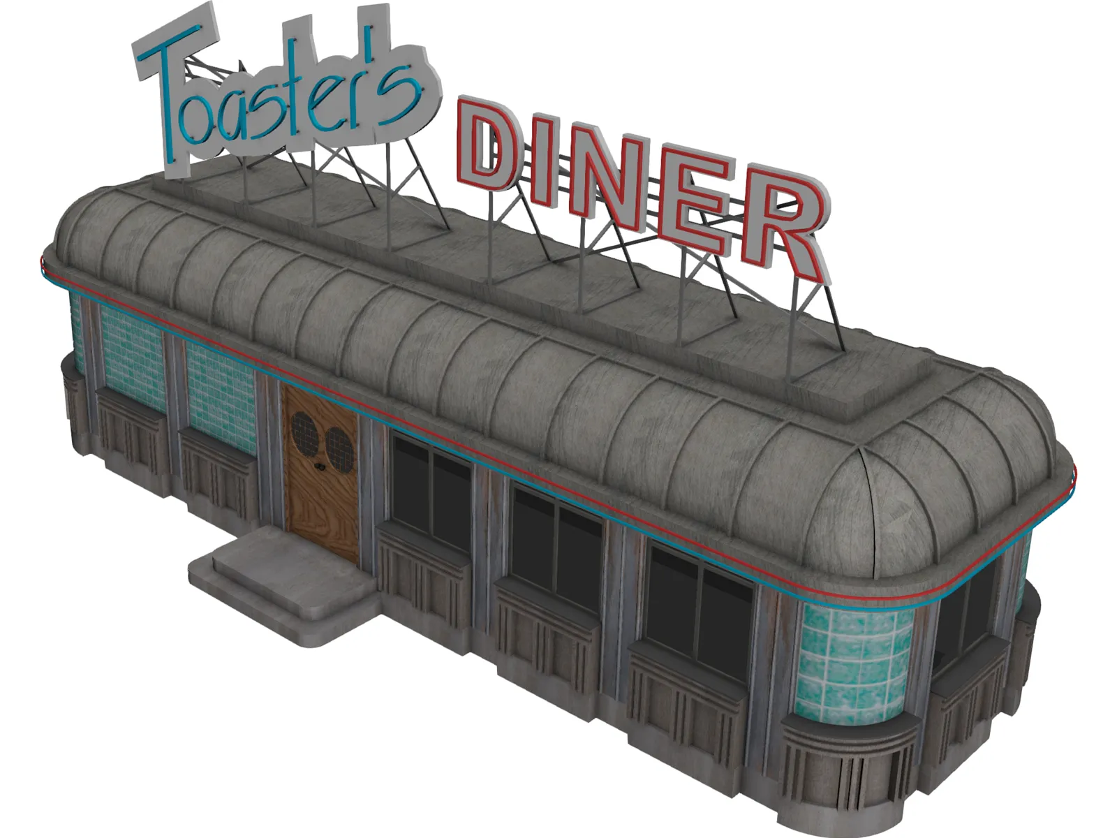 Roadside Diner 3D Model main preview