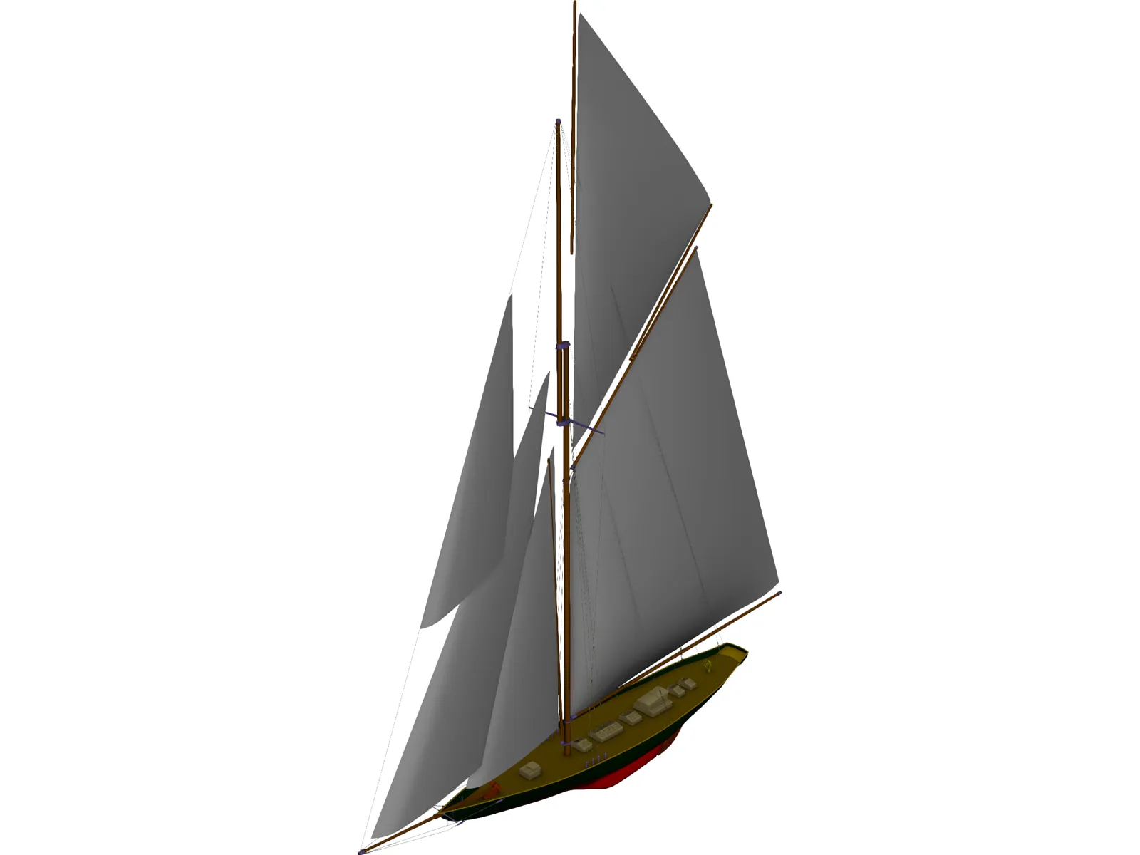 Britannia Sailing Yacht 3D Model main preview