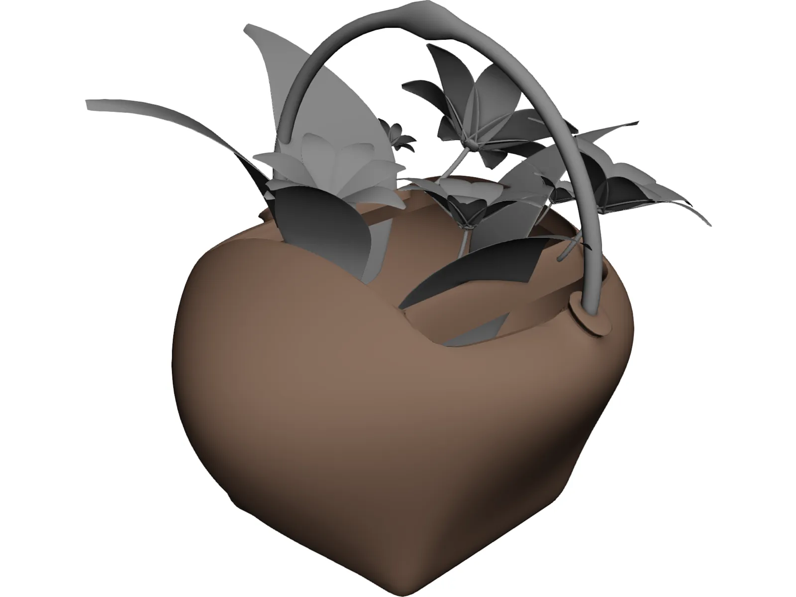 Flowers Basket 3D Model main preview