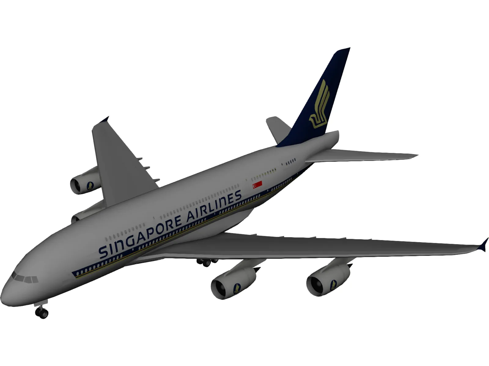 Airbus A380-800 3D Model main preview