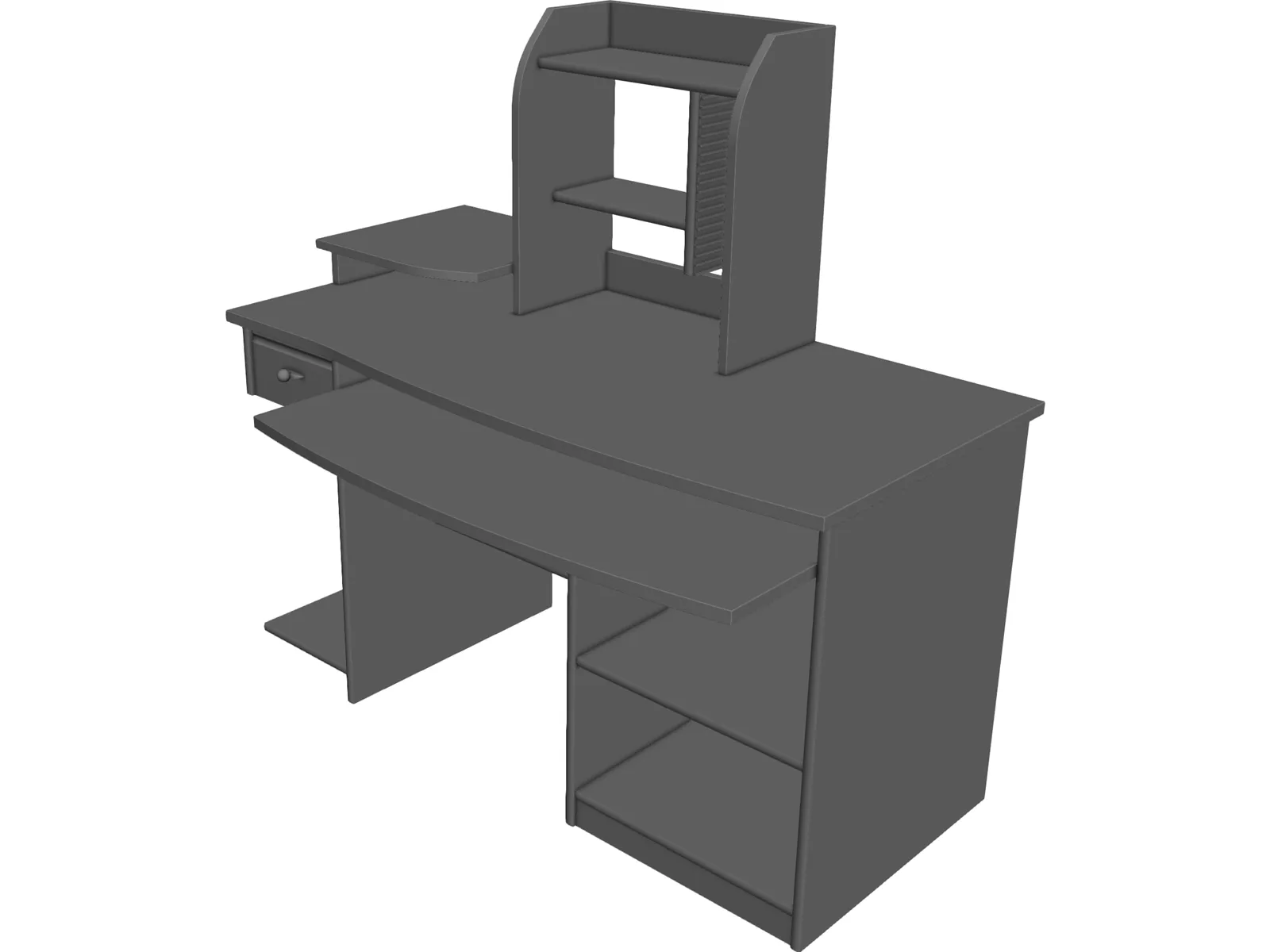 Computer Desk 3D Model main preview