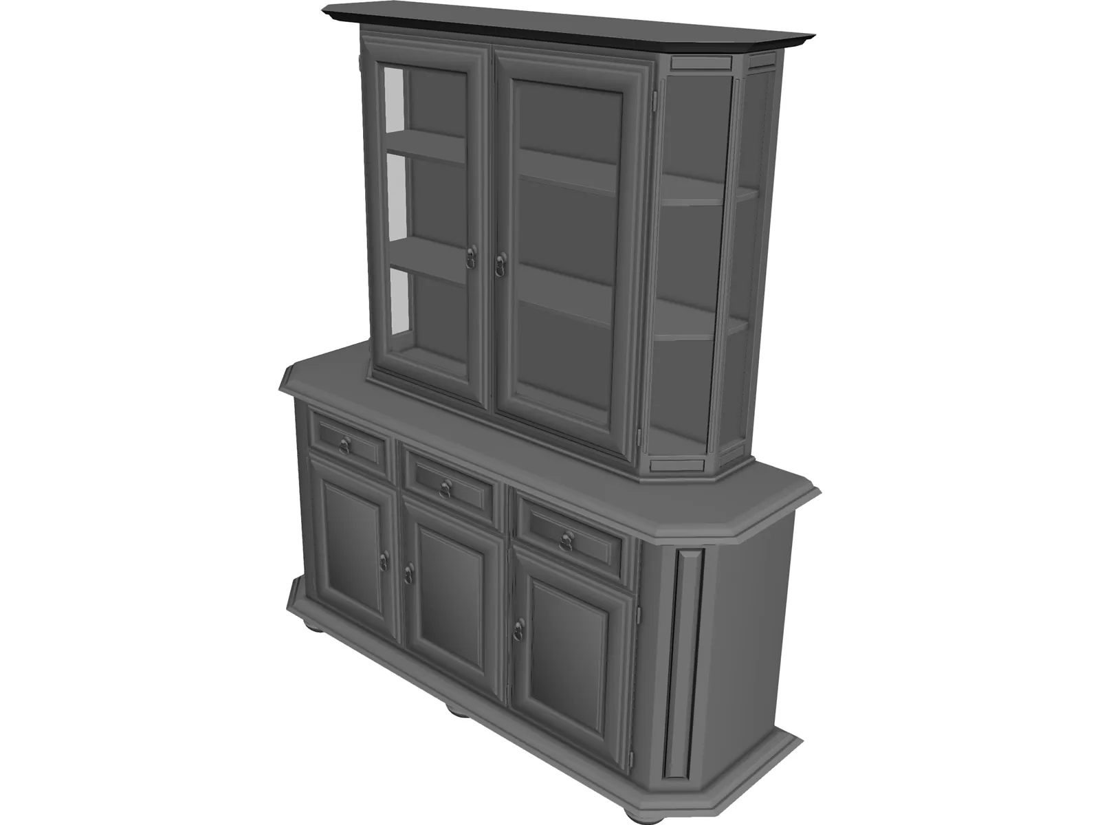 Wood Hutch 3D Model main preview