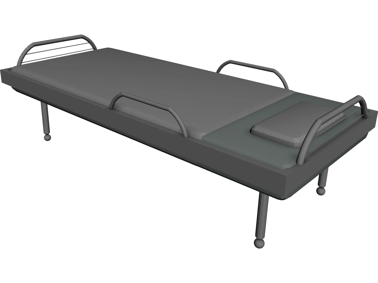 Hospital Bed 3D Model main preview