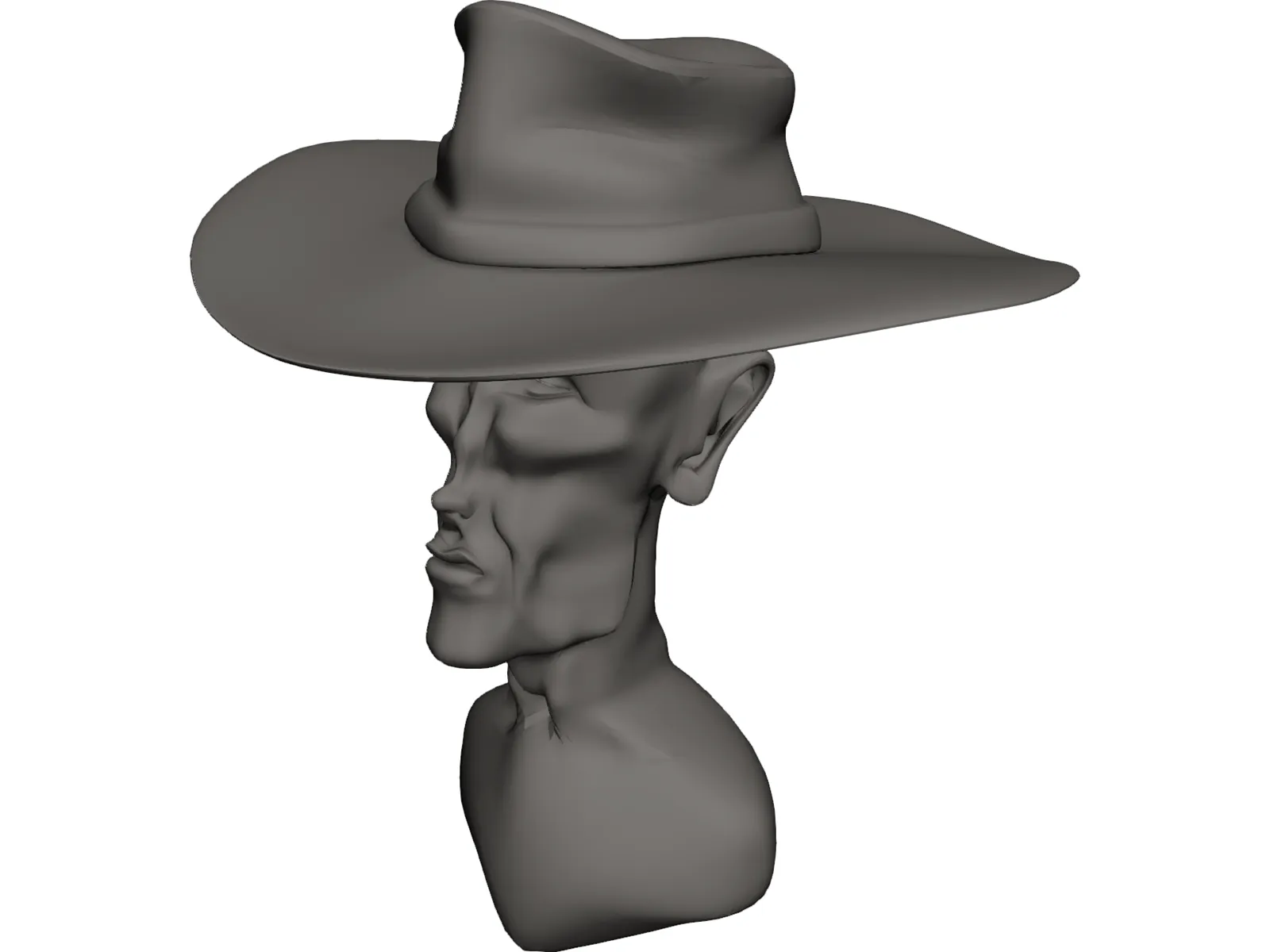 Cowboy Head 3D Model main preview