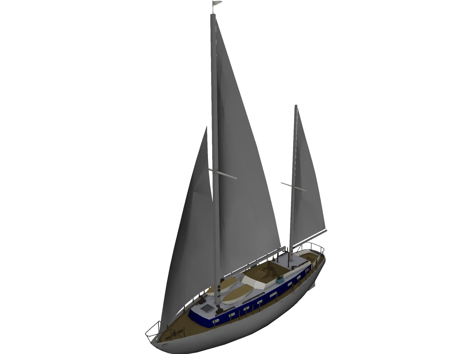 Sailboat 3D Model main preview