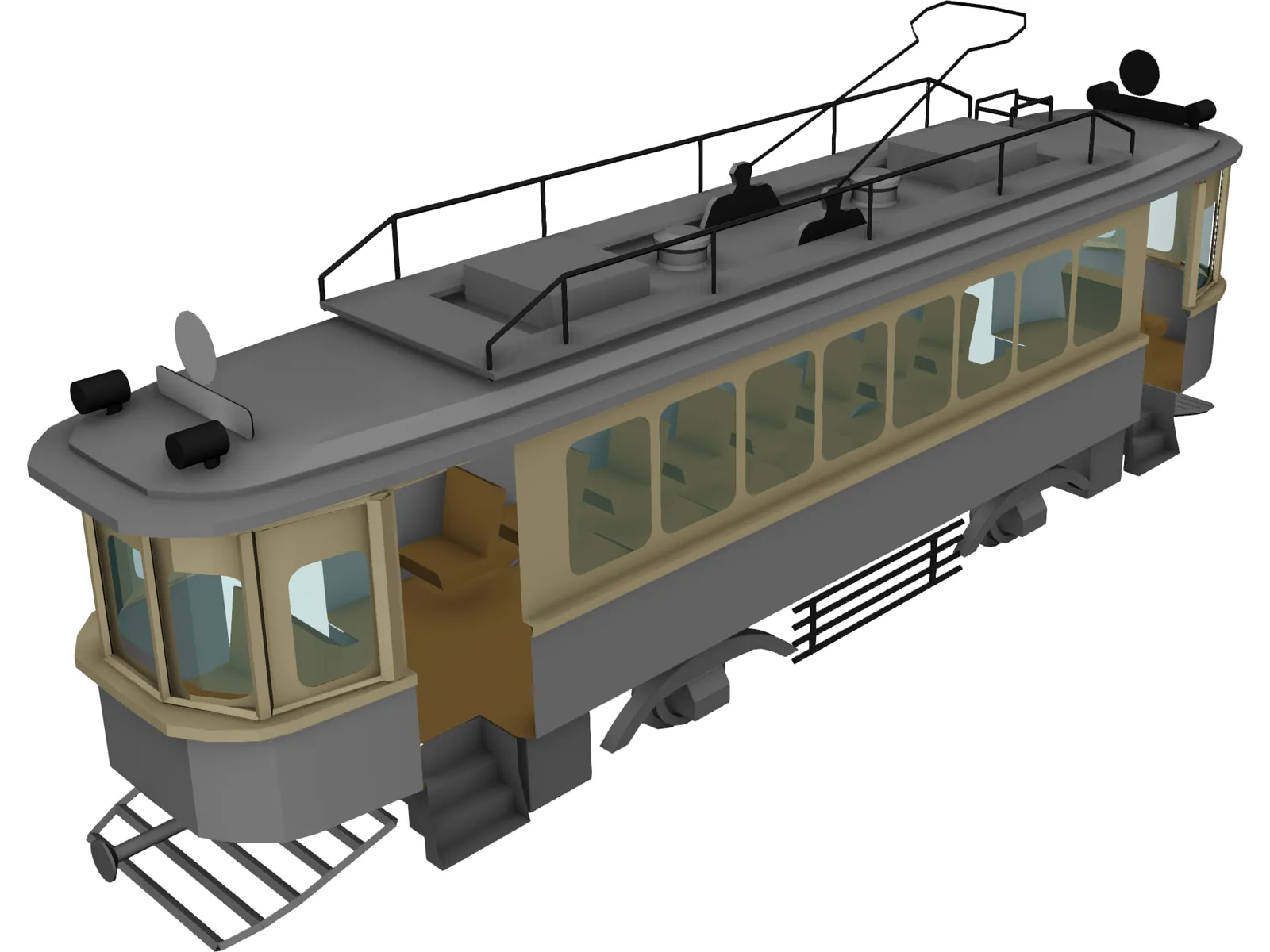Trolley Russian WW1 Type-H 3D Model main preview
