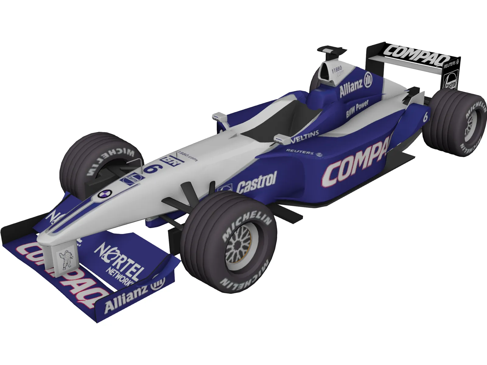 F1 Car Williams (2001) 3D Model main preview