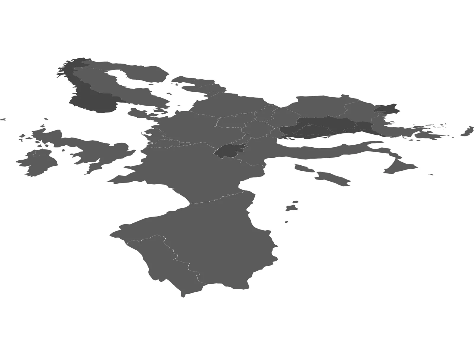 European Union Map 3D Model main preview